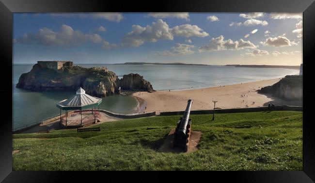 Tenby South Beach Framed Print by Ceri Jones