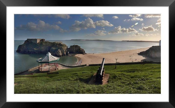 Tenby South Beach Framed Mounted Print by Ceri Jones