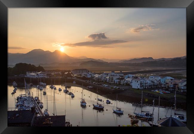 Sunrise over Porthmadog Harbour Framed Print by Ceri Jones