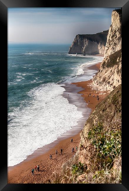 Durdle Dor Beach Framed Print by Ceri Jones