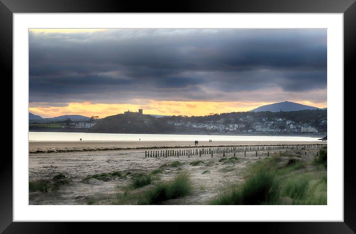 Black Rock Sand Sunset Framed Mounted Print by Ceri Jones