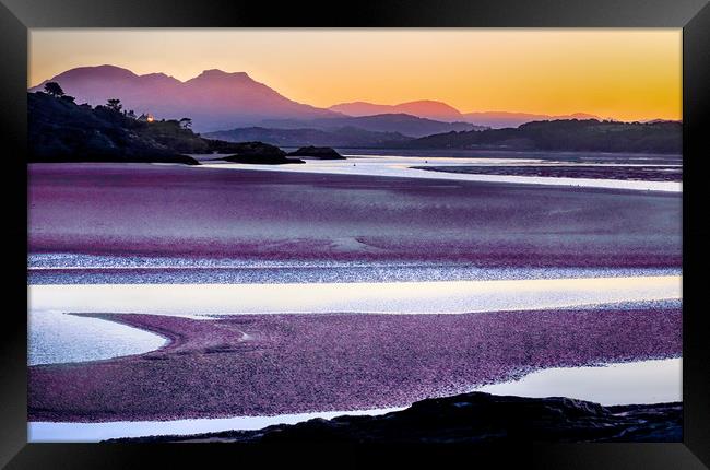 Sunrise over Black Rock Sands Framed Print by Ceri Jones