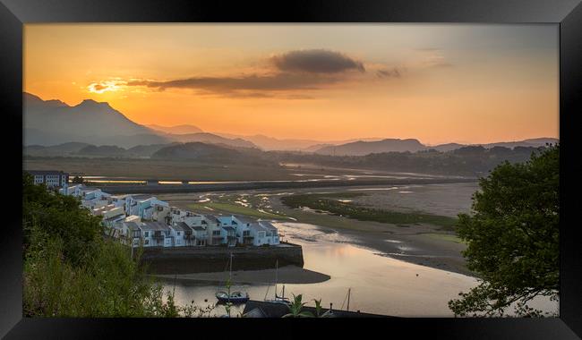 Porthmadog Harbour at Sunrise Framed Print by Ceri Jones