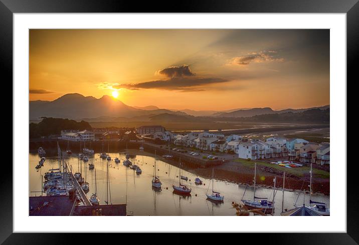 Porthmadog Sunrise Framed Mounted Print by Ceri Jones