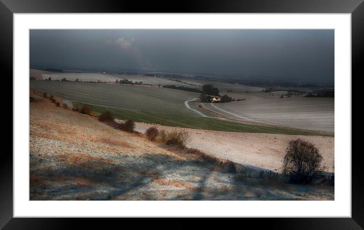 Winter Fields Framed Mounted Print by Ceri Jones