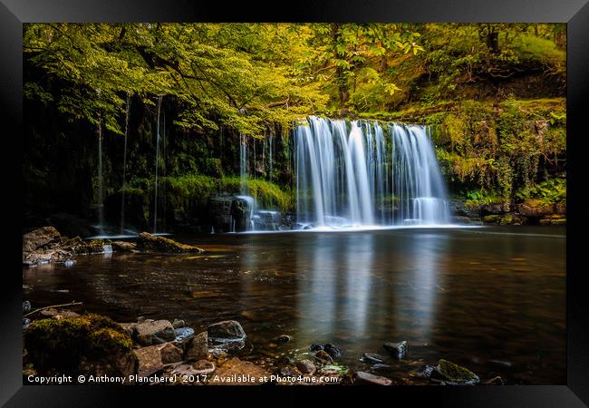 Upper Gushing Falls Framed Print by Anthony Plancherel