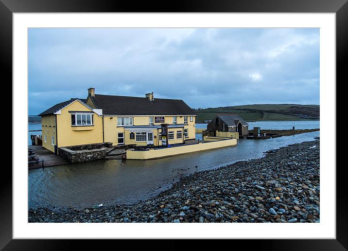 Newgale during the floods of 2014 Framed Mounted Print by Katie Mitchell