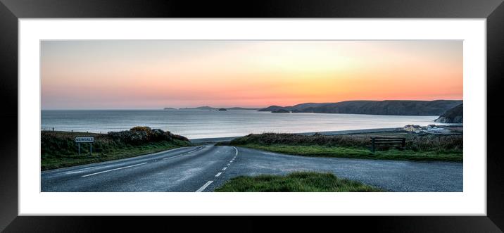 Newgale Beach after Sunset Framed Mounted Print by Katie Mitchell