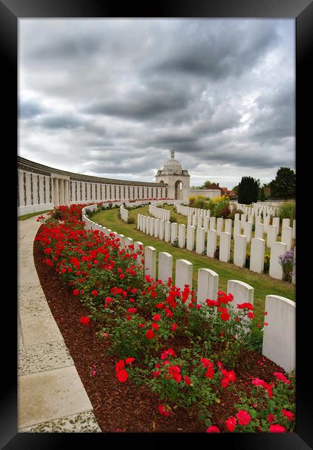The poppies at Tyne Cot Cemetery  Framed Print by Katie Mitchell