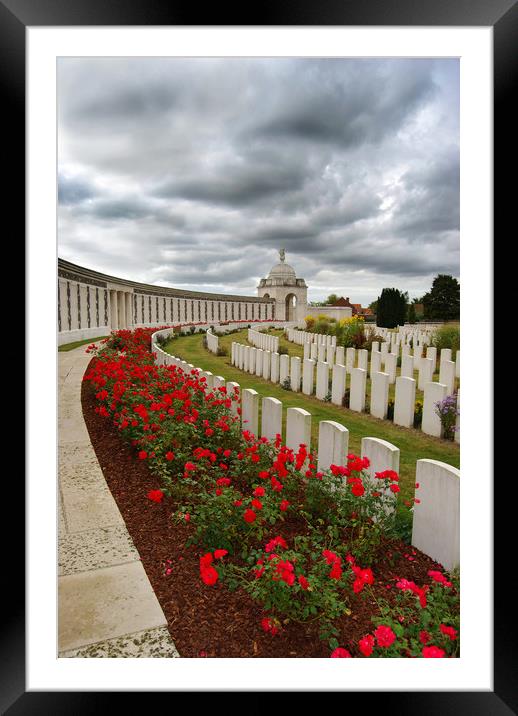 The poppies at Tyne Cot Cemetery  Framed Mounted Print by Katie Mitchell