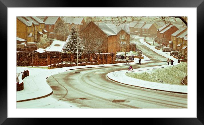Winter street scene Framed Mounted Print by Mark Hobbs