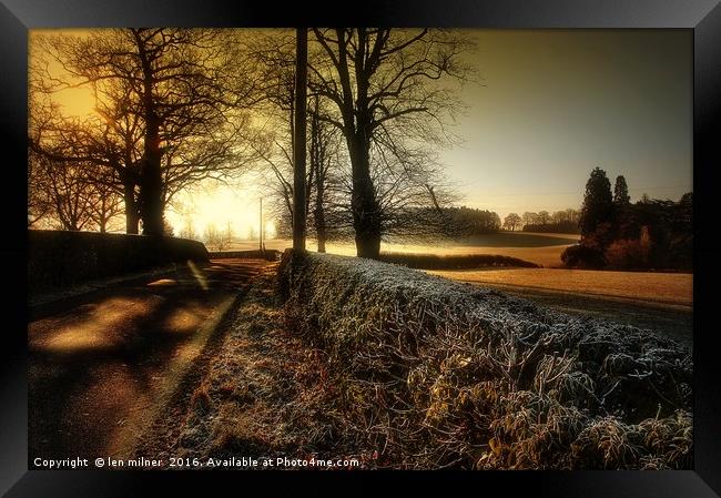 ON A COLD AND FROSTY MORNING Framed Print by len milner