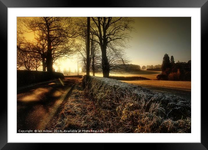 ON A COLD AND FROSTY MORNING Framed Mounted Print by len milner