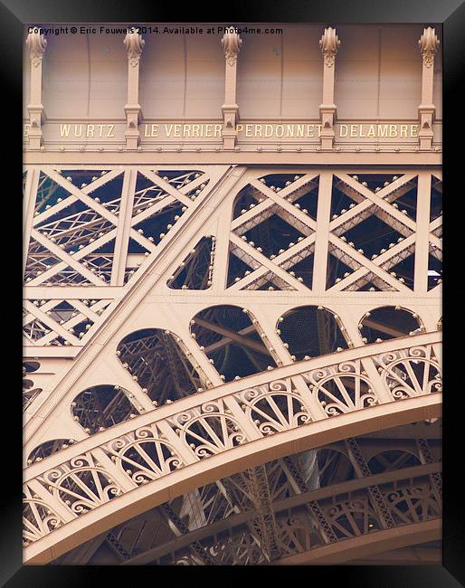 Eiffel Tower detail Framed Print by Eric Fouwels