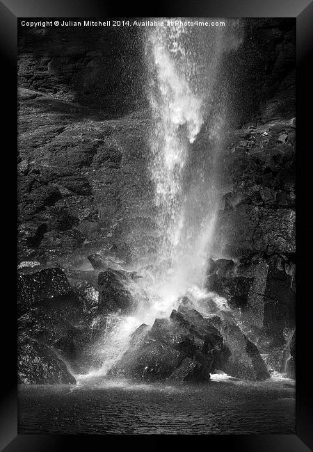 Waterfall Framed Print by Julian Mitchell