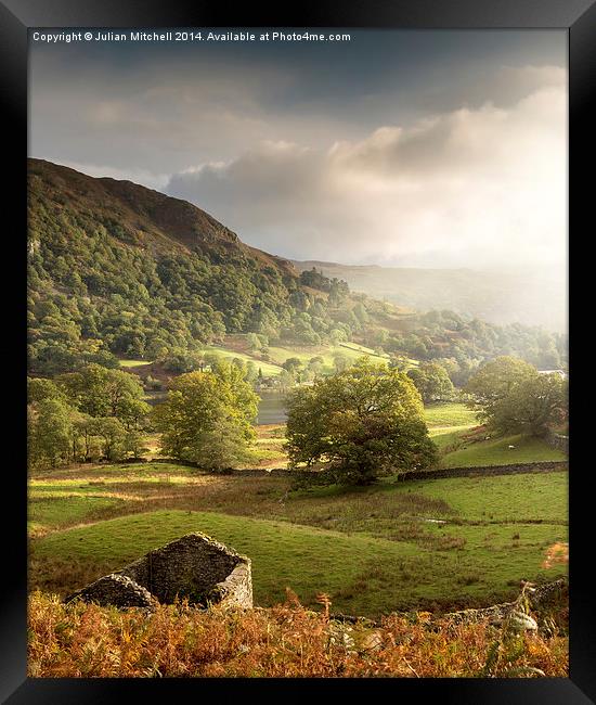 Towards Rydal Water Framed Print by Julian Mitchell