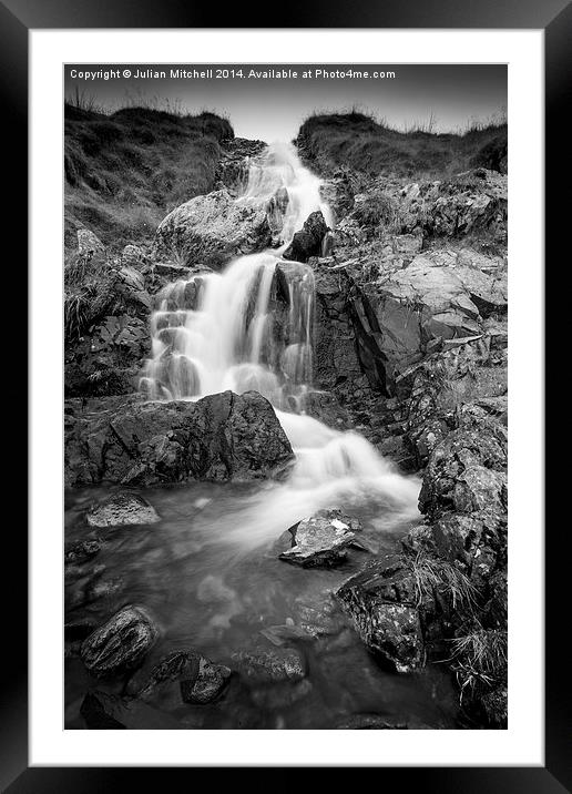 Kirkstone Waterfall Framed Mounted Print by Julian Mitchell