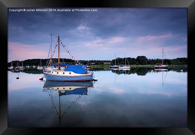 Woodbridge Sunset Framed Print by Julian Mitchell