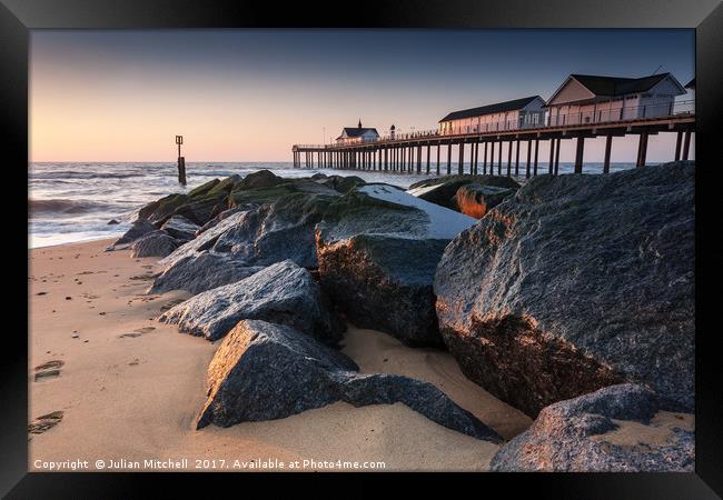 Southwold Pier Framed Print by Julian Mitchell