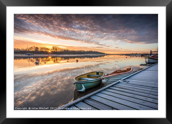Sunrise on the River Deben Framed Mounted Print by Julian Mitchell