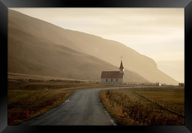 Church in Iceland Framed Print by Julian Mitchell