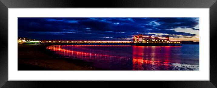 Weston Pier at High tide Framed Mounted Print by Ian Johnson