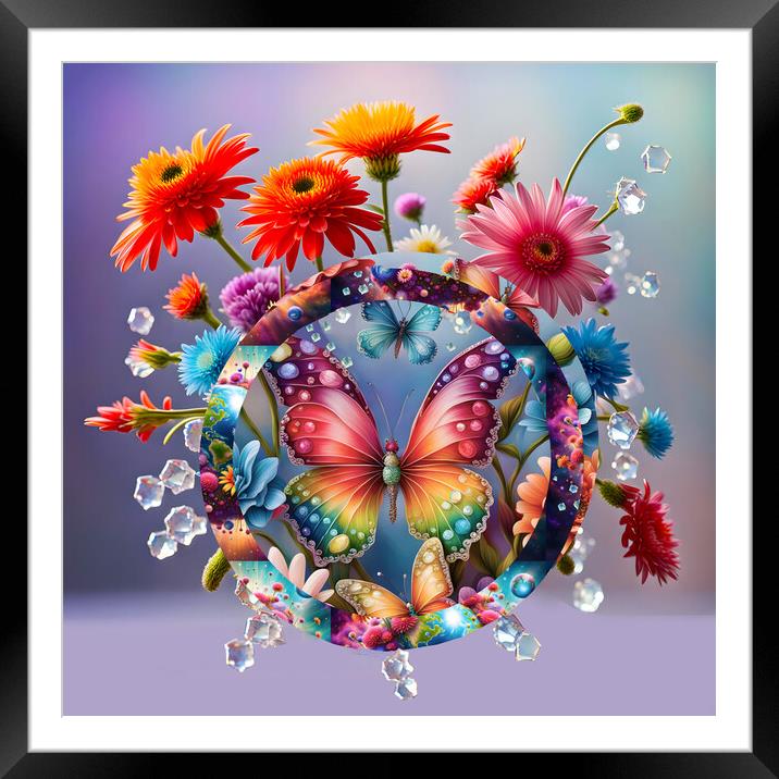 Flower Butterfly Framed Mounted Print by Matthew Lacey