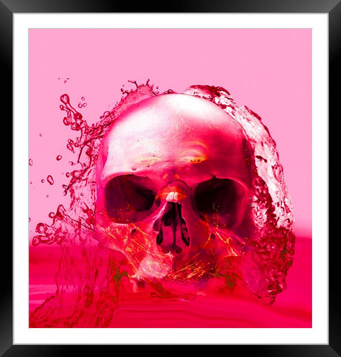 Red Skull in Water Framed Mounted Print by Matthew Lacey