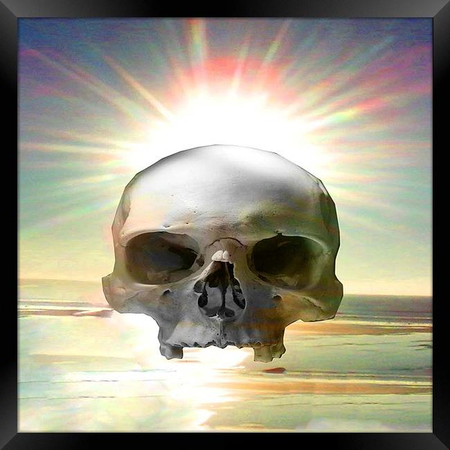  Skull Sunset Framed Print by Matthew Lacey
