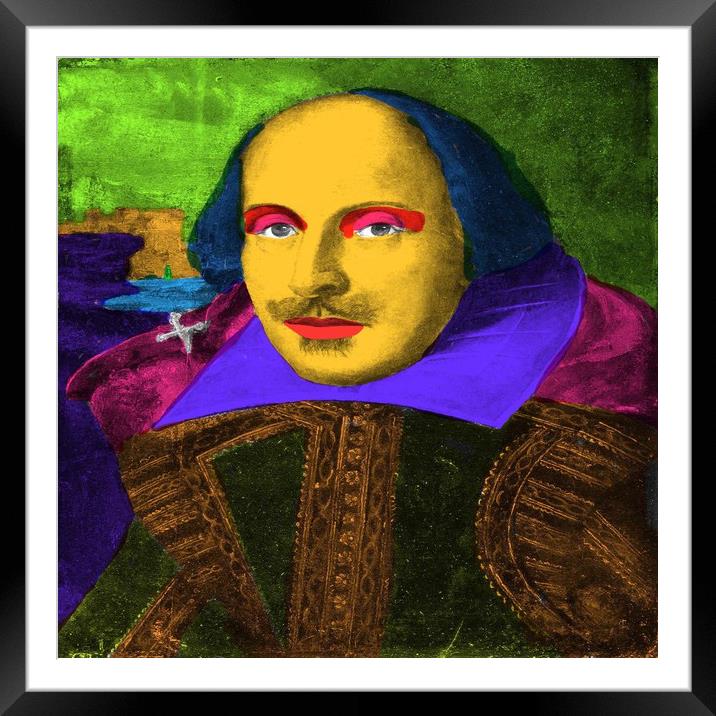 William Shakespeare Pop Art Framed Mounted Print by Matthew Lacey