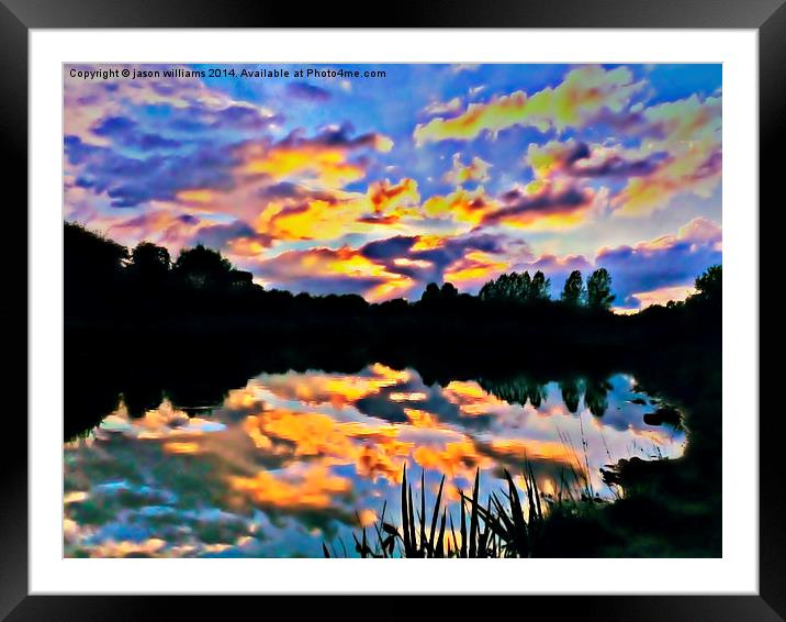Sunset Lake  Framed Mounted Print by Jason Williams