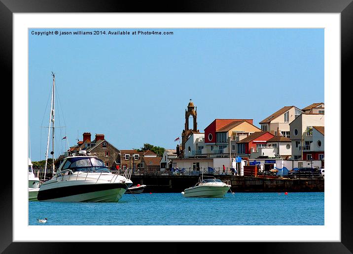 Swanage Seafront & Clock tower   Framed Mounted Print by Jason Williams