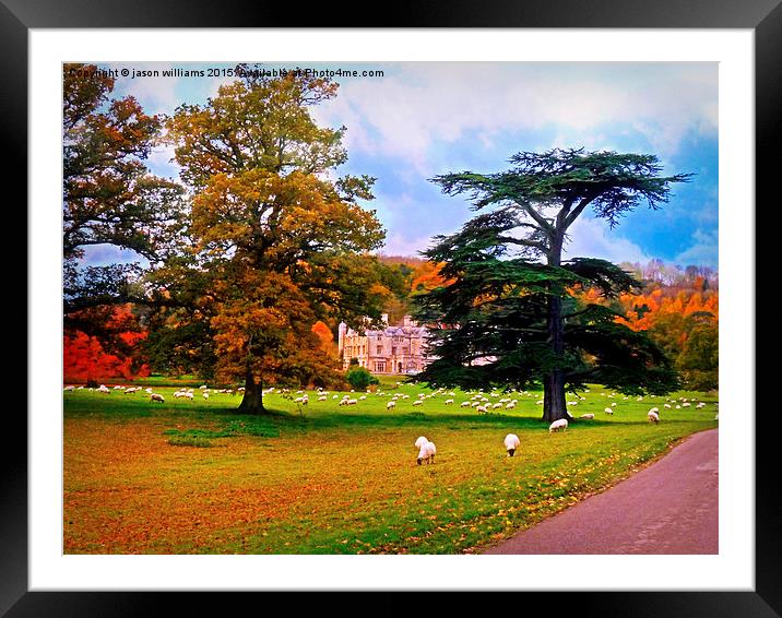 Autumnal View of Dumbleton Hall  Framed Mounted Print by Jason Williams