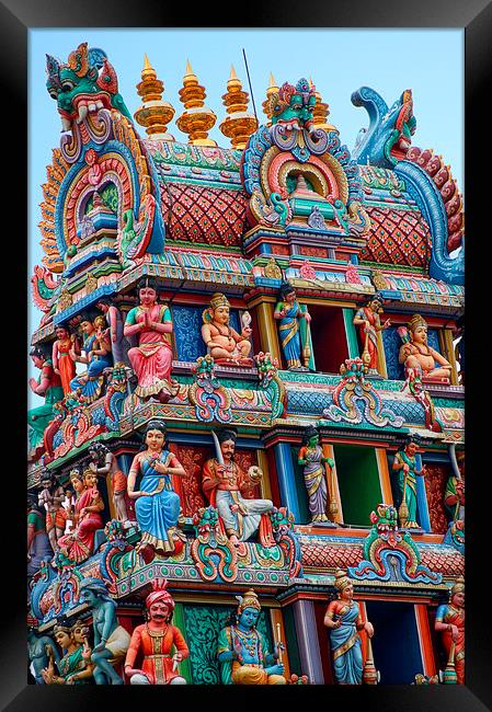 Hindu Temple Decoration, Singapore Framed Print by Geoffrey Higges