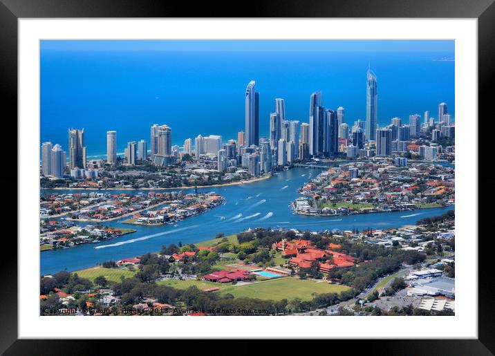 Surfers Paradise, Queensland, Australia Framed Mounted Print by Geoffrey Higges