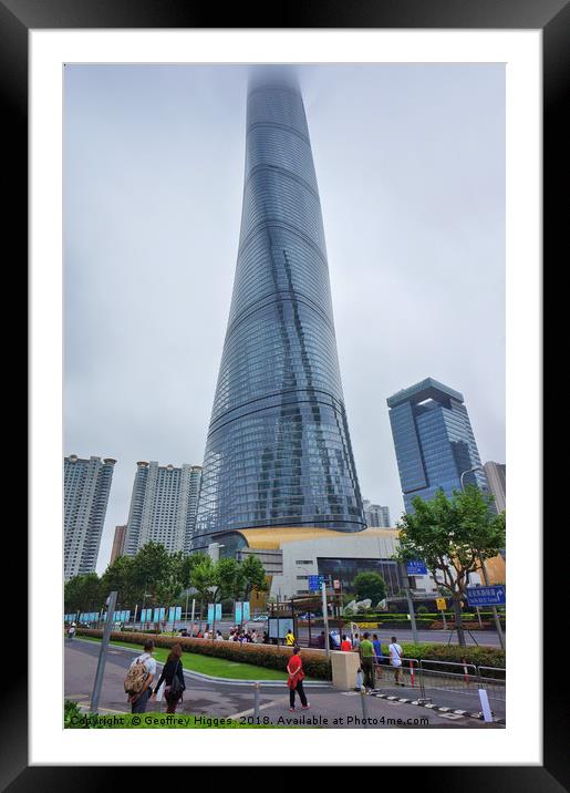 Shanghai Tower - Tallest Building in Shanghai Framed Mounted Print by Geoffrey Higges