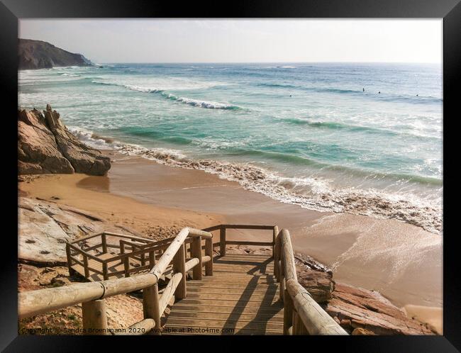 Way to the beach Framed Print by Sandra Broenimann