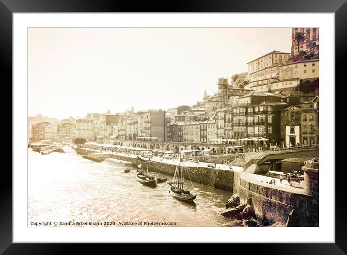 City view over Porto in Portugal Framed Mounted Print by Sandra Broenimann