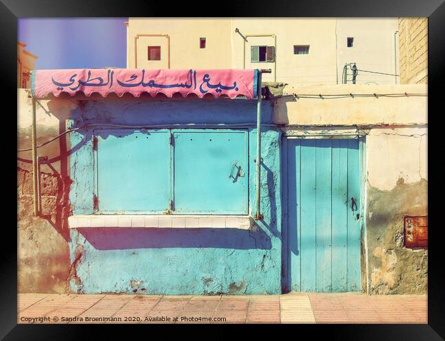 Shop front in Morocco Framed Print by Sandra Broenimann