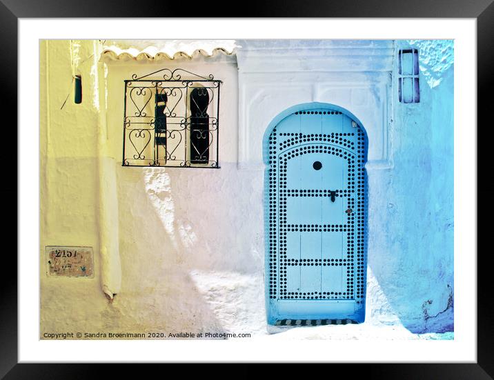 Colourful Street in Morocco Framed Mounted Print by Sandra Broenimann