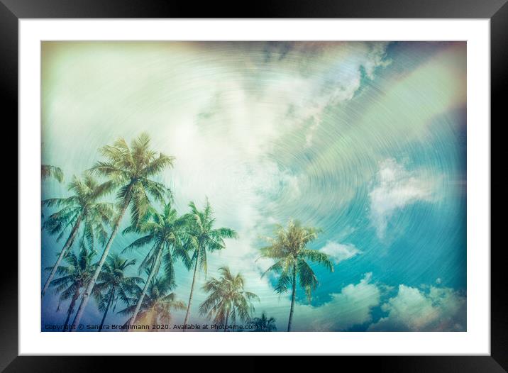 Palmtrees in Boracay, Philippines Framed Mounted Print by Sandra Broenimann