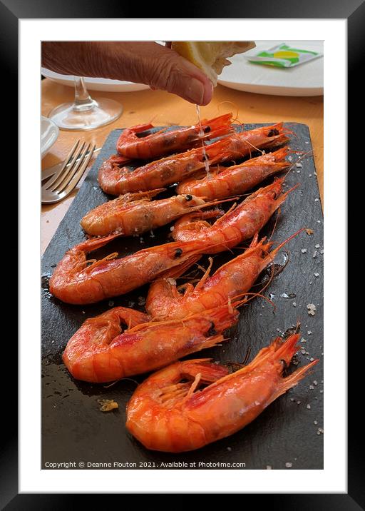 Succulent Mediterranean Shrimp aka Prawns and Gamb Framed Mounted Print by Deanne Flouton