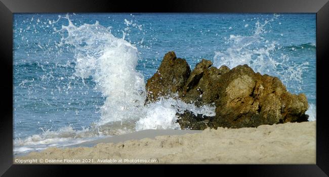Sea Spray Rock Menorca Framed Print by Deanne Flouton