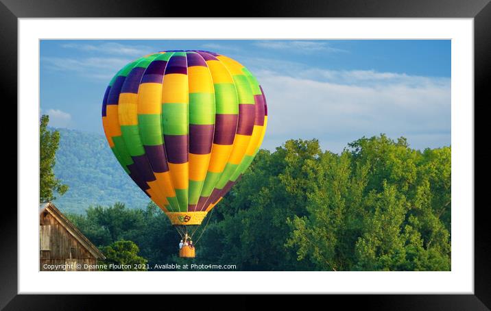  Hot Air Balloon Landing Framed Mounted Print by Deanne Flouton