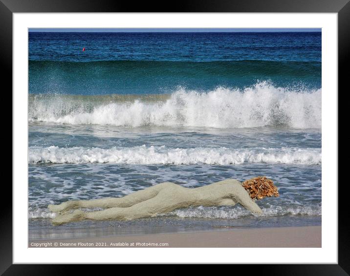 Surreal Beach Sculpture  Framed Mounted Print by Deanne Flouton