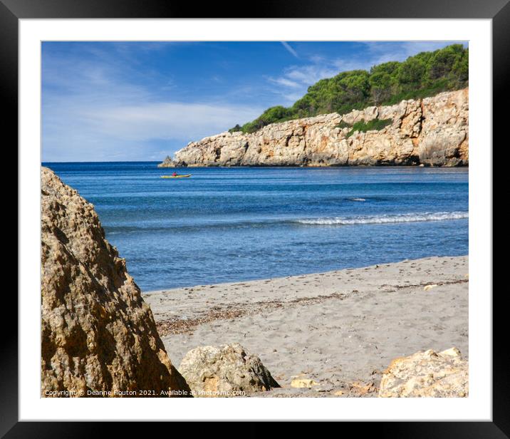 Serenity of the Kayaker Menorca Framed Mounted Print by Deanne Flouton