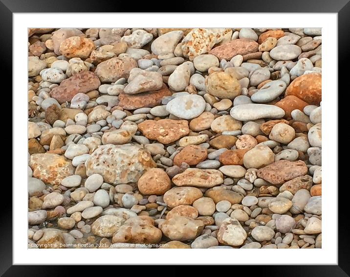Natures Mosaic Beach Pebbles Menorca Framed Mounted Print by Deanne Flouton
