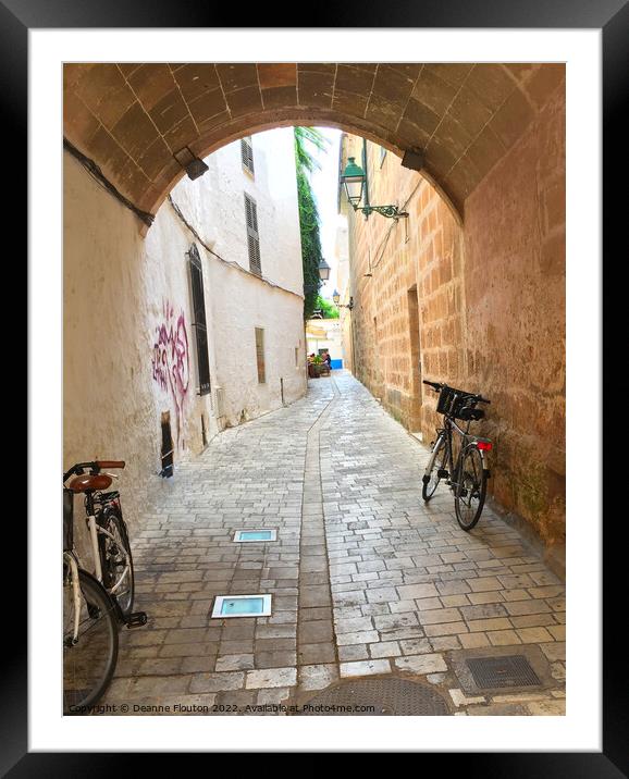 Cobblestone Alleyway in Ciutadella Menorca Framed Mounted Print by Deanne Flouton