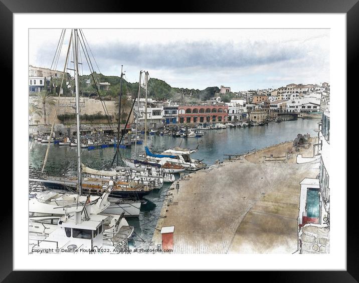  Docked Sailboats Ciutadella Menorca Framed Mounted Print by Deanne Flouton