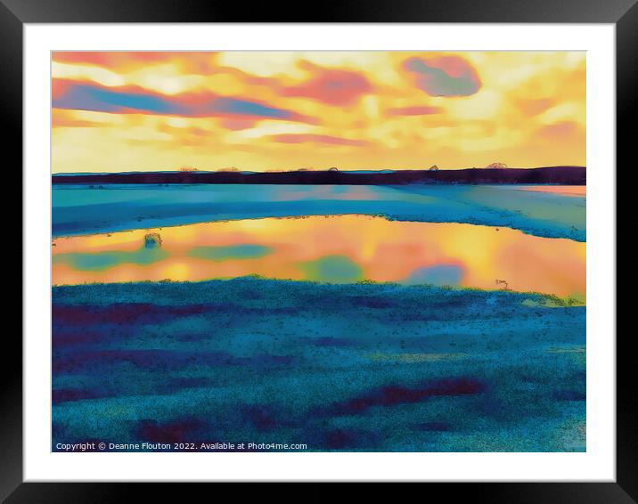 Seven Reflections Landscape Abstract  Framed Mounted Print by Deanne Flouton